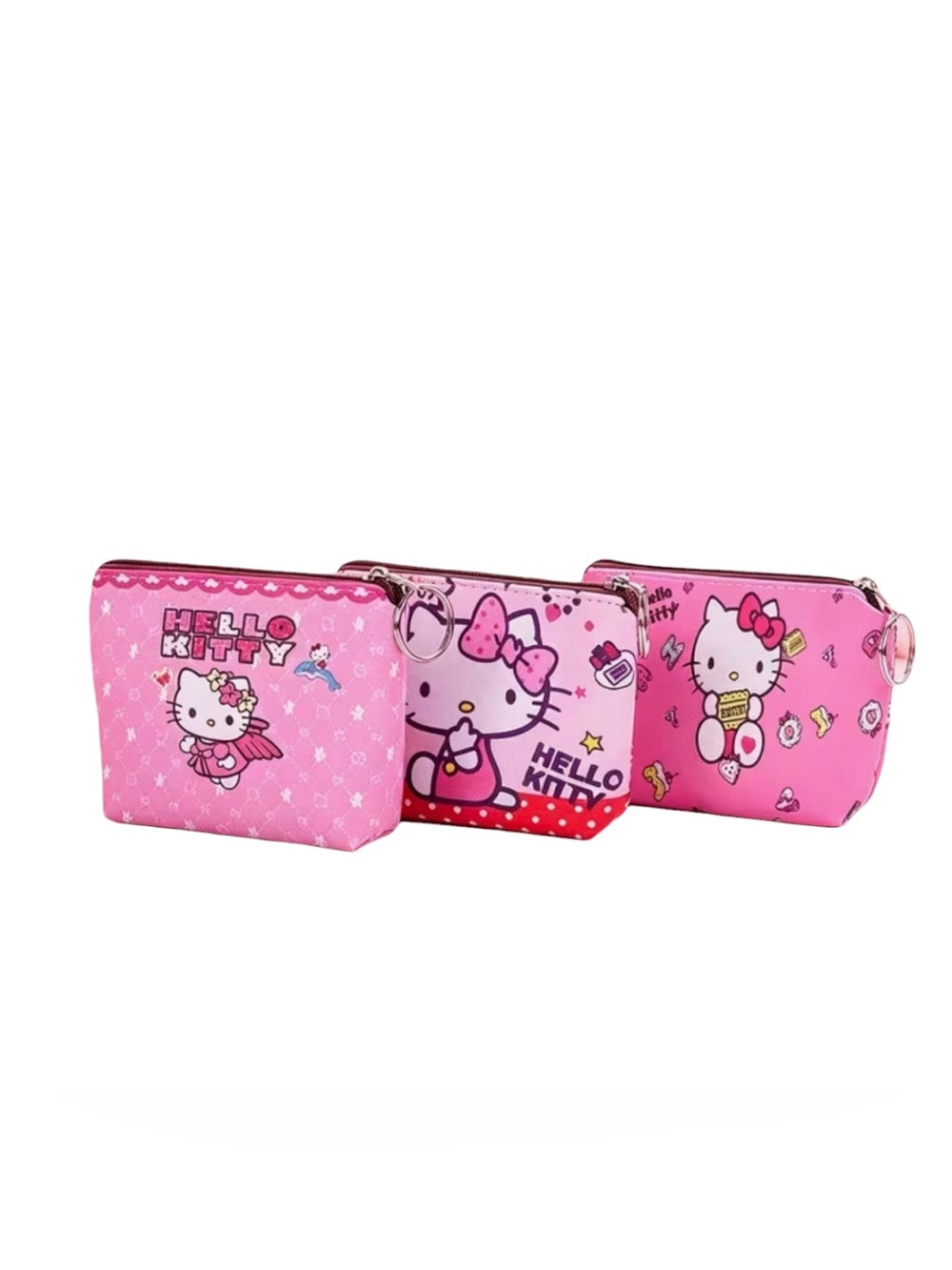 HELLO KITTY 3 PIECE COIN PURSE KEY CHAIN BUNDLE